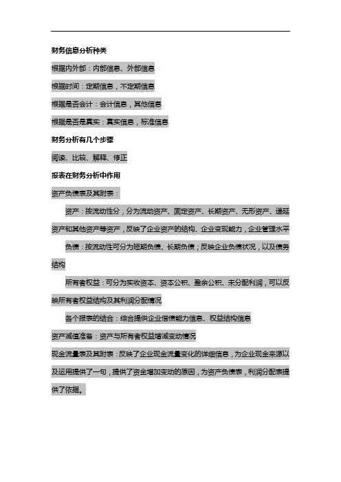 江苏自学考试11985企业财务报表分析(一简单题与论述题