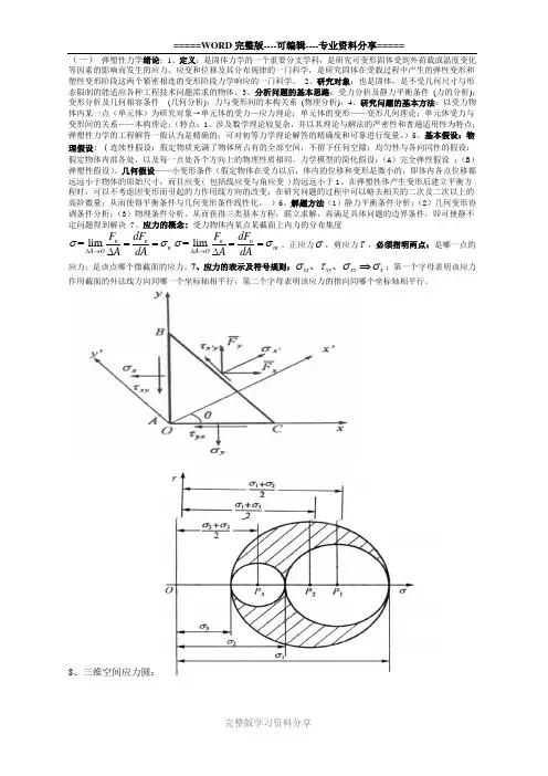 弹塑性力学总结(精华)