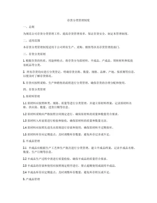 存货分类管理制度
