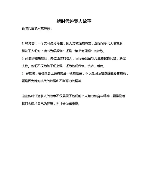 新时代追梦人故事