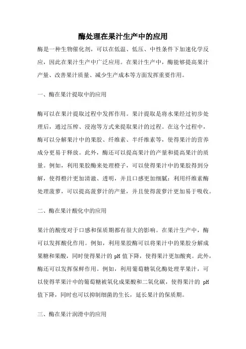 酶处理在果汁生产中的应用