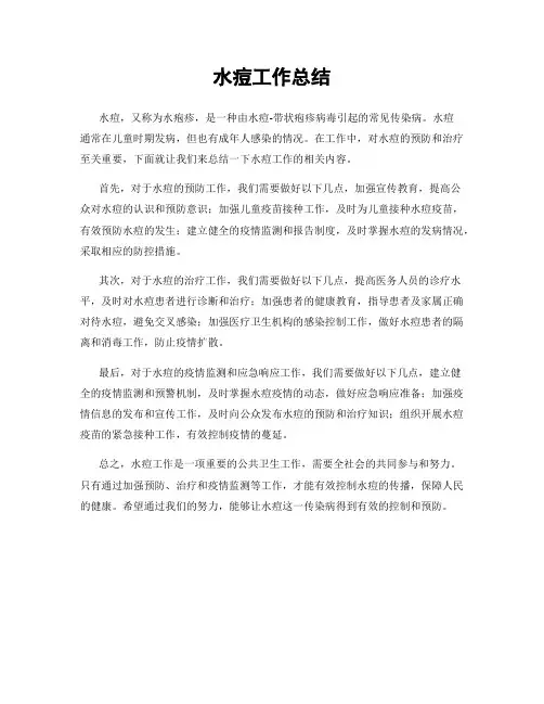 水痘工作总结