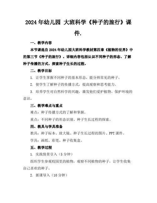 2024年幼儿园大班科学《种子的旅行》课件.