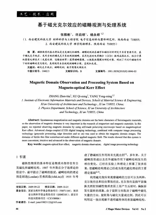基于磁光克尔效应的磁畴观测与处理系统