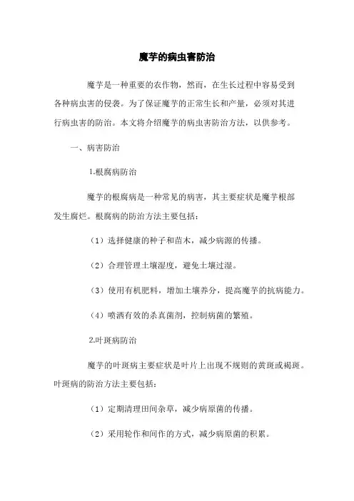 魔芋的病虫害防治