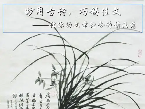 中考写作指导：妙用诗句,巧铸佳文让文章包含诗情画意(24页)ppt精品课件