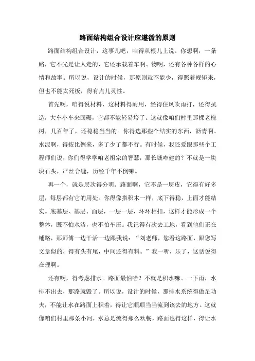 路面结构组合设计应遵循的原则