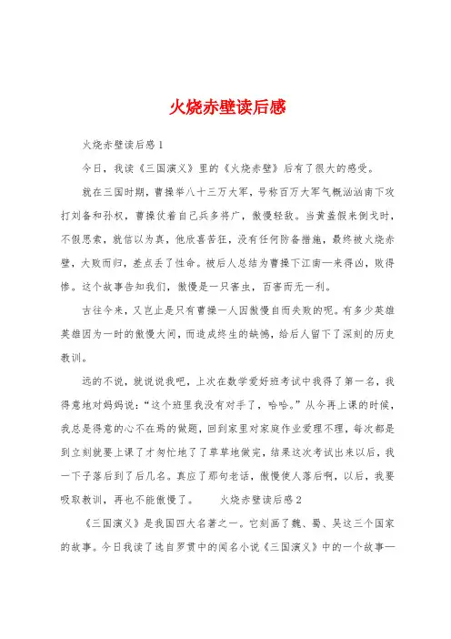 火烧赤壁读后感