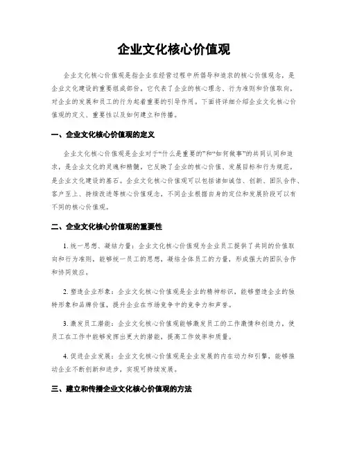 企业文化核心价值观