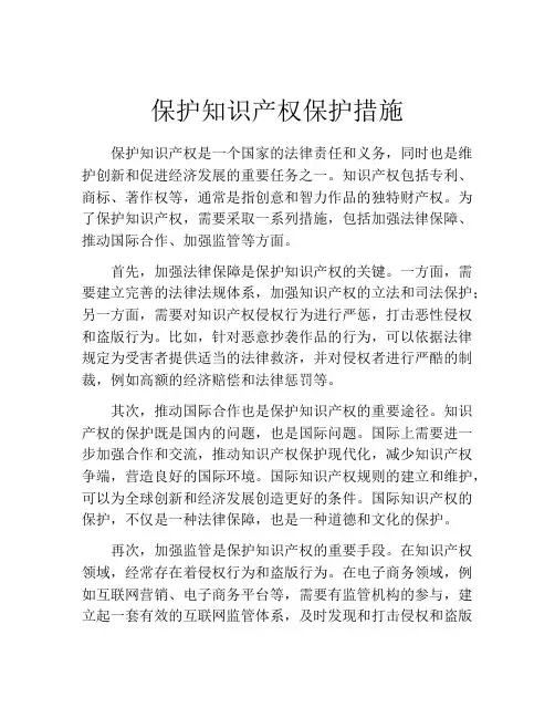 保护知识产权保护措施