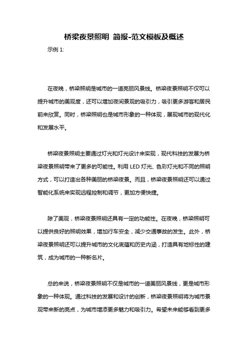 桥梁夜景照明 简报-概述说明以及解释