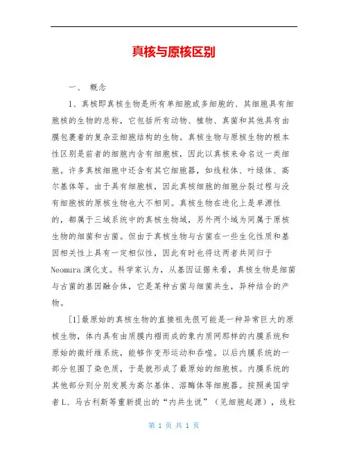 真核与原核区别