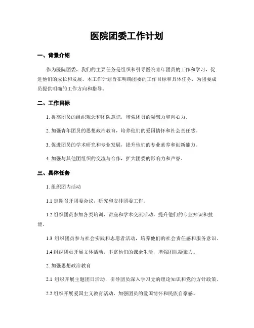 医院团委工作计划