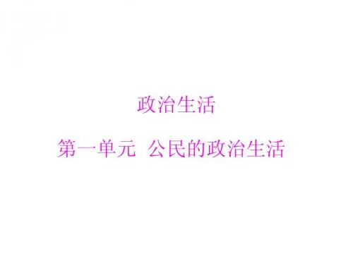 2014年学业水平政治生活 第一单元 公民的政治生活[配套课件]