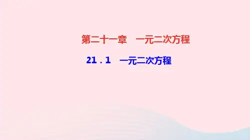 九年级数学上册第二十一章一元二次方程21.1一元二次方程作业课件新版新人教版