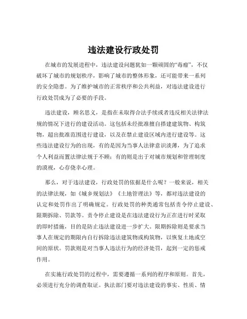 违法建设行政处罚