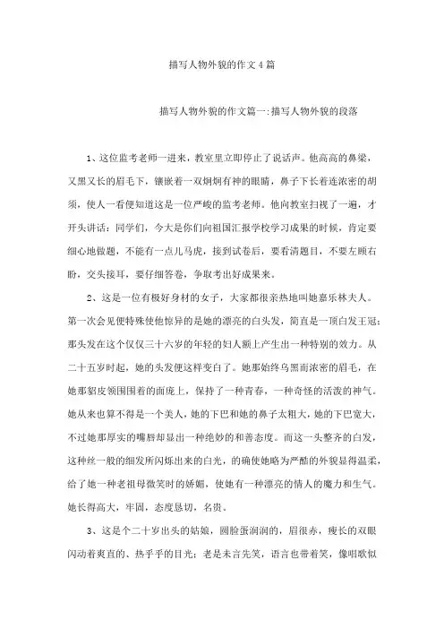描写人物外貌的作文4篇