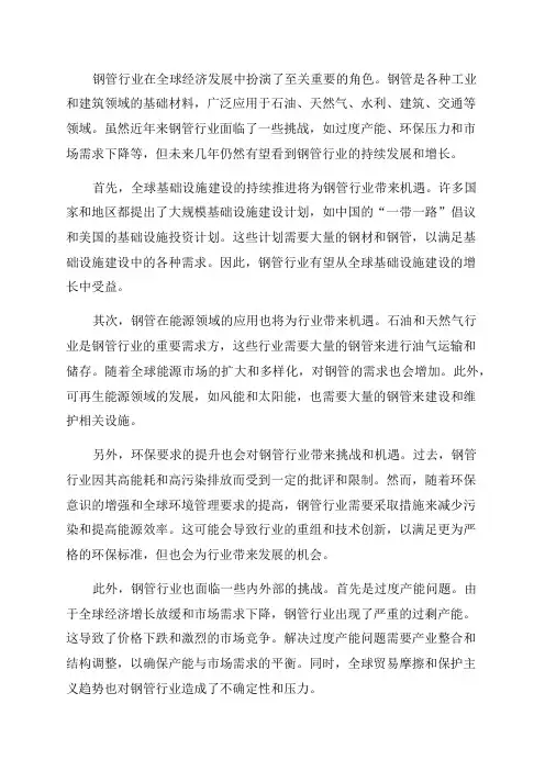 分析钢管行业未来几年的前景