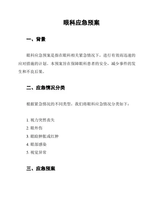 眼科应急预案