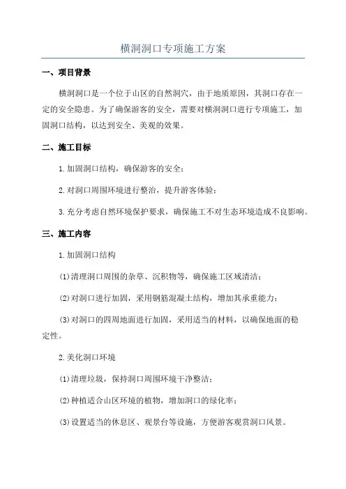 横洞洞口专项施工方案