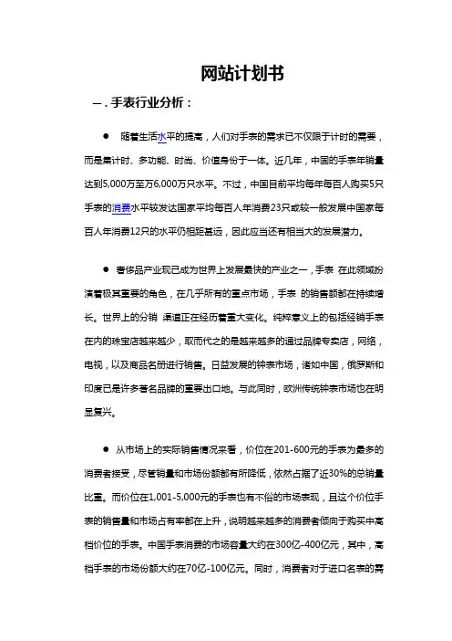 卡西欧网络营销计划书