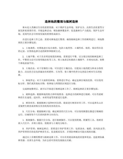 造林地的整理与植树造林