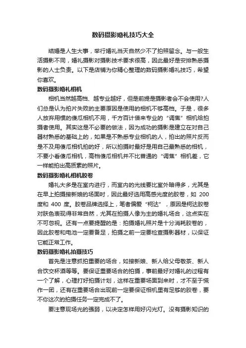 数码摄影婚礼技巧大全