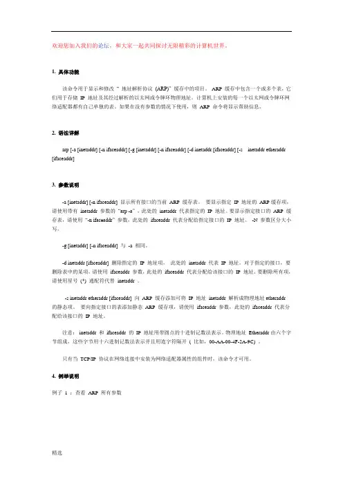 试题 ARP命令详解.doc