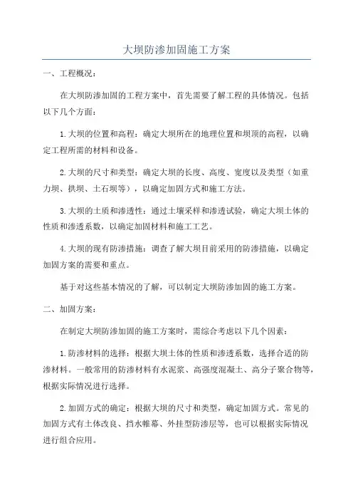大坝防渗加固施工方案