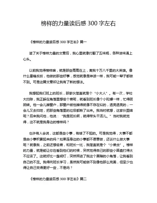 榜样的力量读后感300字左右