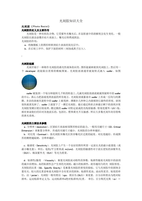 光刻胶知识大全
