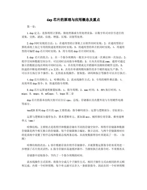 dsp芯片的原理与应用概念及重点