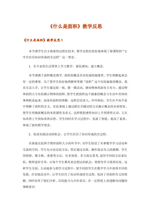 《什么是面积》教学反思