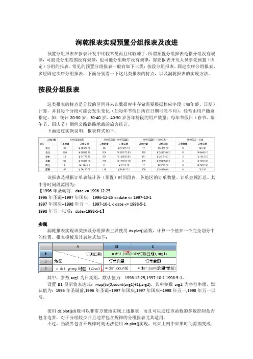 润乾报表实现预置分组报表及改进