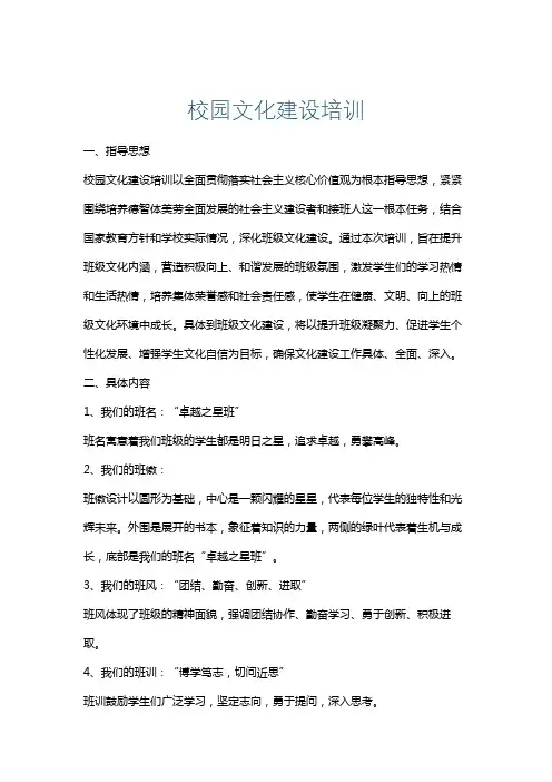 校园文化建设培训