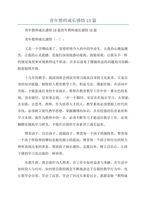 青年教师成长感悟15篇