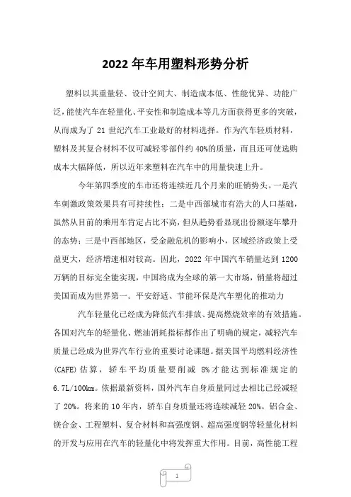 2023年车用塑料形势分析