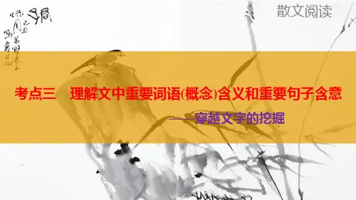 散文阅读考点3：理解文中重要词语(概念)含义和重要句子含意)