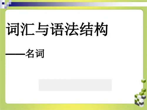 词汇与语法结构—名词+冠词+代词