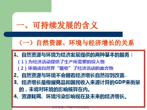 自然资源环境与可持续发展课件