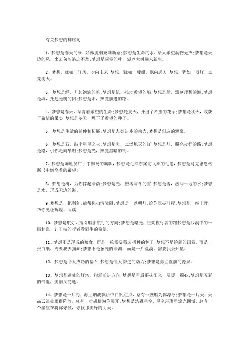 有关梦想的排比句