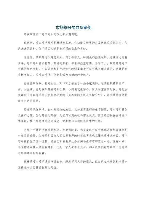 市场细分的典型案例