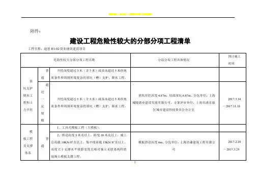 建设工程危险性较大的分部分项工程清单31711