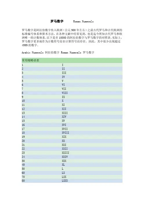 罗马数字