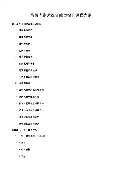 高级内训师综合能力提升