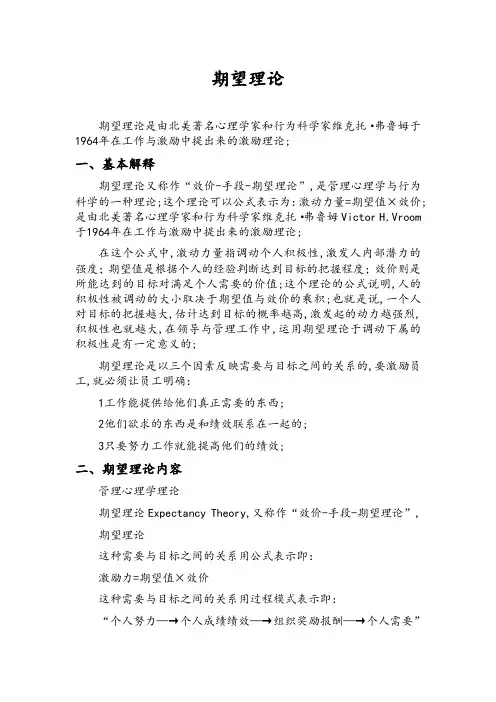期望理论——弗鲁姆