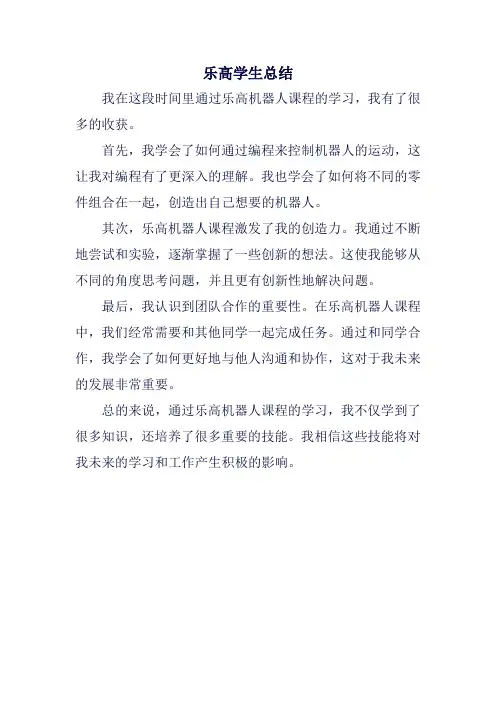 乐高学生总结