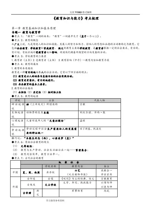 教师招聘考试_教育学心理学知识点整理