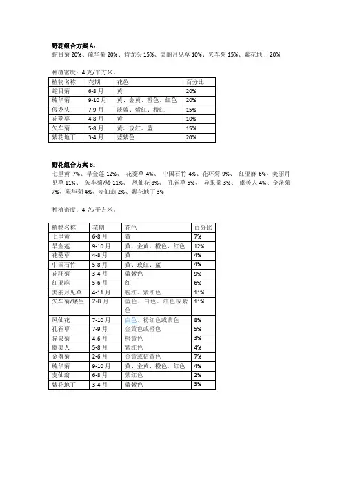 野花组合方案推荐