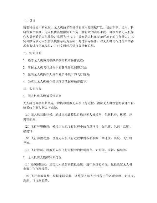 无人机仿真模拟实训报告